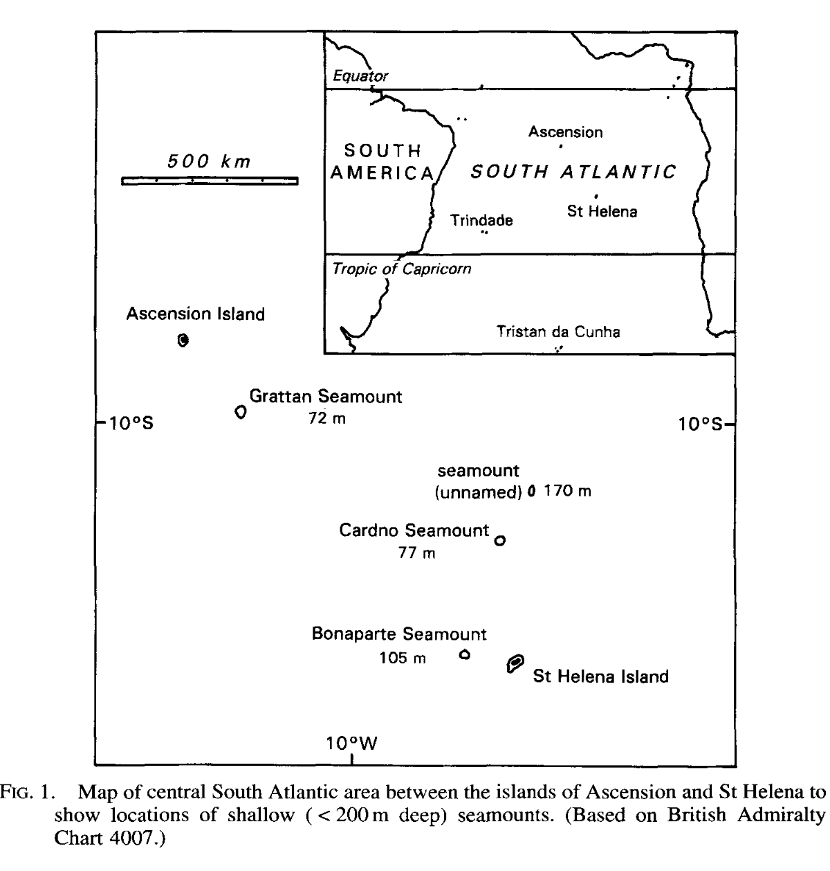 St. Helena seamounts map